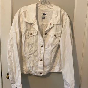 Old Navy White Button Up Jean Jacket